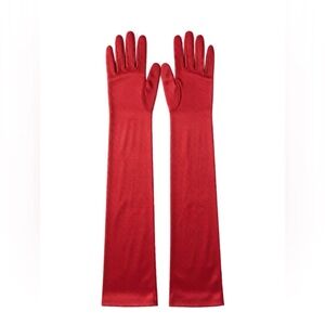 Elegant Red Opera Gloves